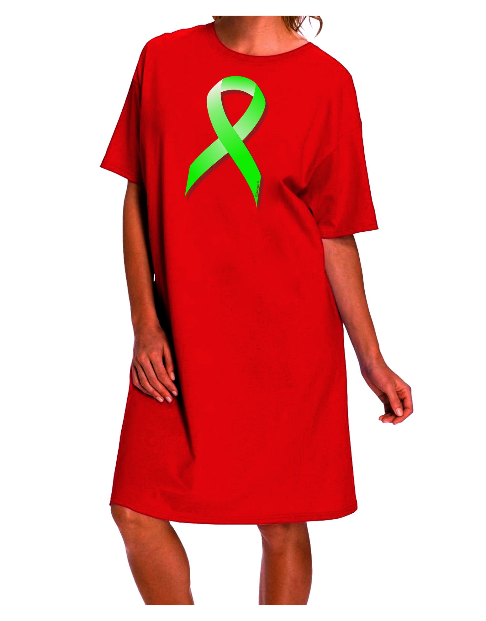 Lyme Disease Awareness Ribbon - Lime Green Adult Night Shirt Dress for Raising Awareness-Night Shirt-TooLoud-Red-One-Size-Fits-Most-Davson Sales