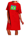 Brazilian Flag Adult Night Shirt Dress-Night Shirt-TooLoud-Red-One-Size-Fits-Most-Davson Sales