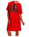 Stylish Halloween Night Shirt Dress with Black Skeleton Ribcage and Pink Heart-Night Shirt-TooLoud-Red-One-Size-Fits-Most-Davson Sales