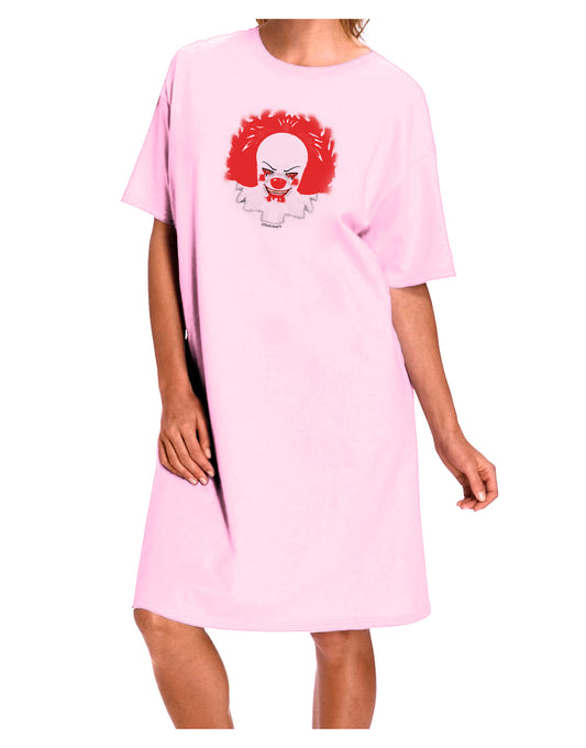 Extra Scary Clown Watercolor Adult Wear Around Night Shirt and Dress-Night Shirt-TooLoud-Pink-One-Size-Fits-Most-Davson Sales