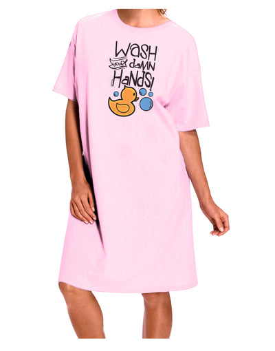 Wash your Damn Hands Adult Wear Around Night Shirt and Dress-Night Shirt-TooLoud-Pink-One-Size-Fits-Most-Davson Sales