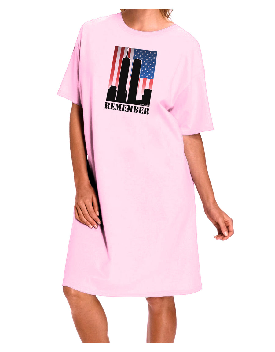 TooLoud Twin Towers Remember Adult Wear Around Night Shirt and Dress-Night Shirt-TooLoud-Pink-One-Size-Fits-Most-Davson Sales