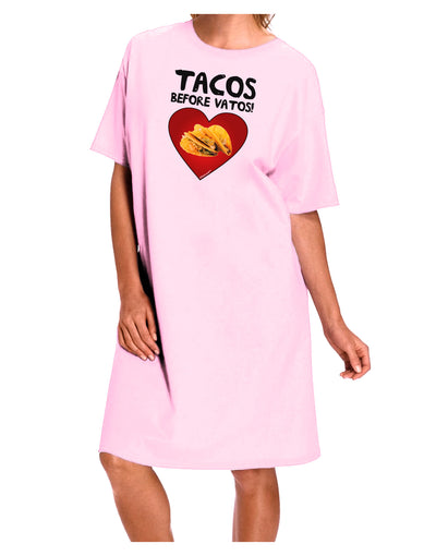 Tacos before Vatos Adult Wear Around Night Shirt and Dress-Night Shirt-TooLoud-Pink-One-Size-Fits-Most-Davson Sales