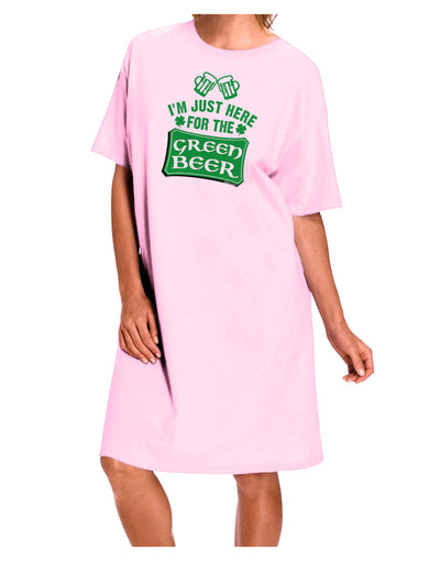 Just Here For The Green Beer Adult Wear Around Night Shirt and Dress-Night Shirt-TooLoud-Pink-One-Size-Fits-Most-Davson Sales