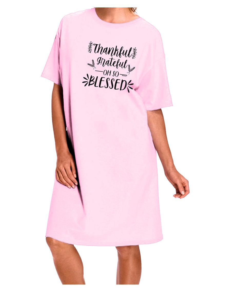 Thankful grateful oh so blessed Adult Wear Around Night Shirt and Dress-Night Shirt-TooLoud-Red-One-Size-Fits-Most-Davson Sales