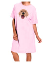 Cute Golden Retriever Puppy Face Adult Wear Around Night Shirt and Dress-Night Shirt-TooLoud-Pink-One-Size-Fits-Most-Davson Sales