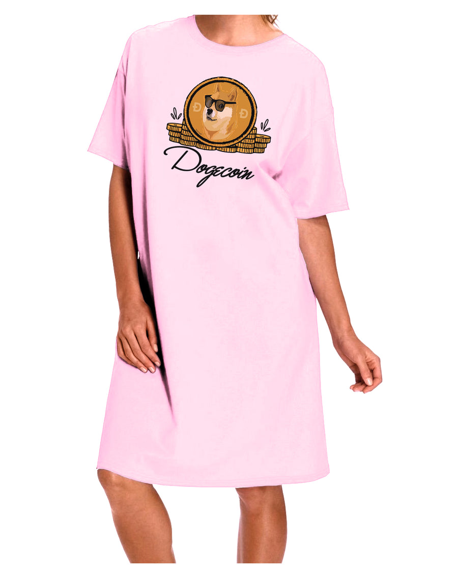 Doge Coins Adult Wear Around Night Shirt and Dress-Night Shirt-TooLoud-Red-One-Size-Fits-Most-Davson Sales