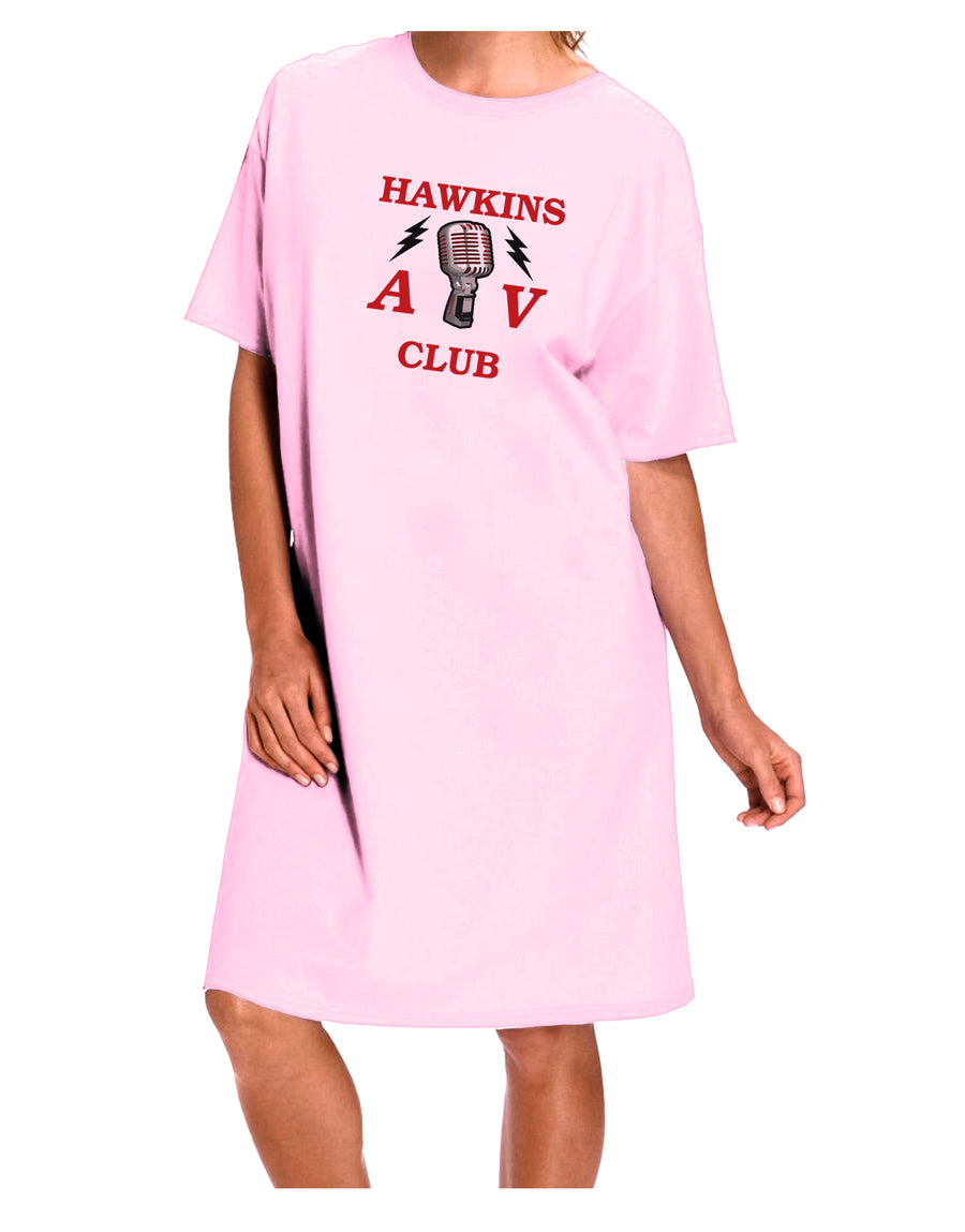Hawkins AV Club Adult Wear Around Night Shirt and Dress by TooLoud-Night Shirt-TooLoud-Red-One-Size-Davson Sales