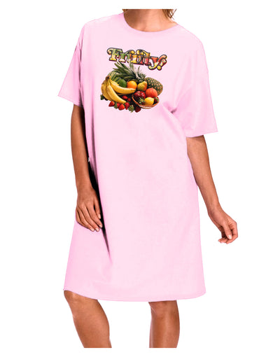 Fruity Fruit Basket 2 Adult Wear Around Night Shirt and Dress-Night Shirt-TooLoud-Pink-One-Size-Fits-Most-Davson Sales