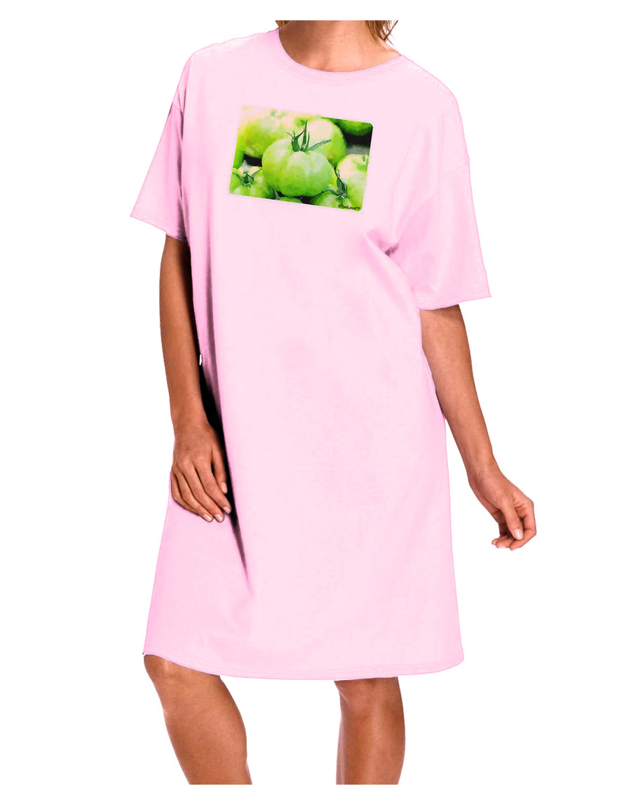 Watercolor Green Tomatoes Adult Wear Around Night Shirt and Dress-Night Shirt-TooLoud-Pink-One-Size-Fits-Most-Davson Sales