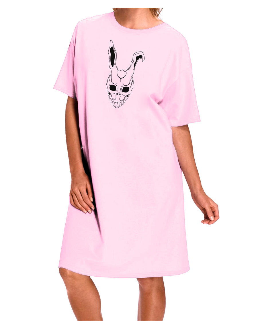 Scary Face Bunny White Adult Wear Around Night Shirt and Dress-Night Shirt-TooLoud-Pink-One-Size-Fits-Most-Davson Sales