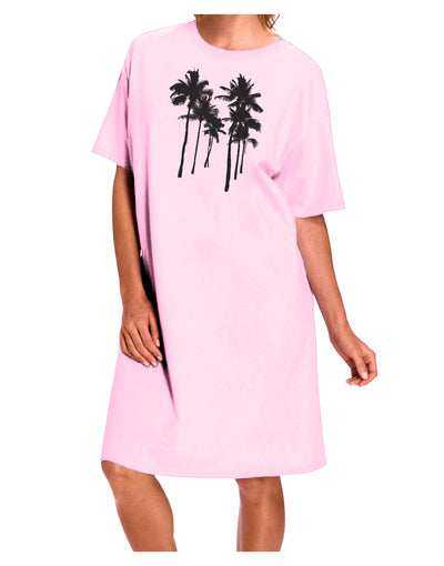 Palm Rows Silhouette Adult Wear Around Night Shirt and Dress-Night Shirt-TooLoud-Pink-One-Size-Fits-Most-Davson Sales