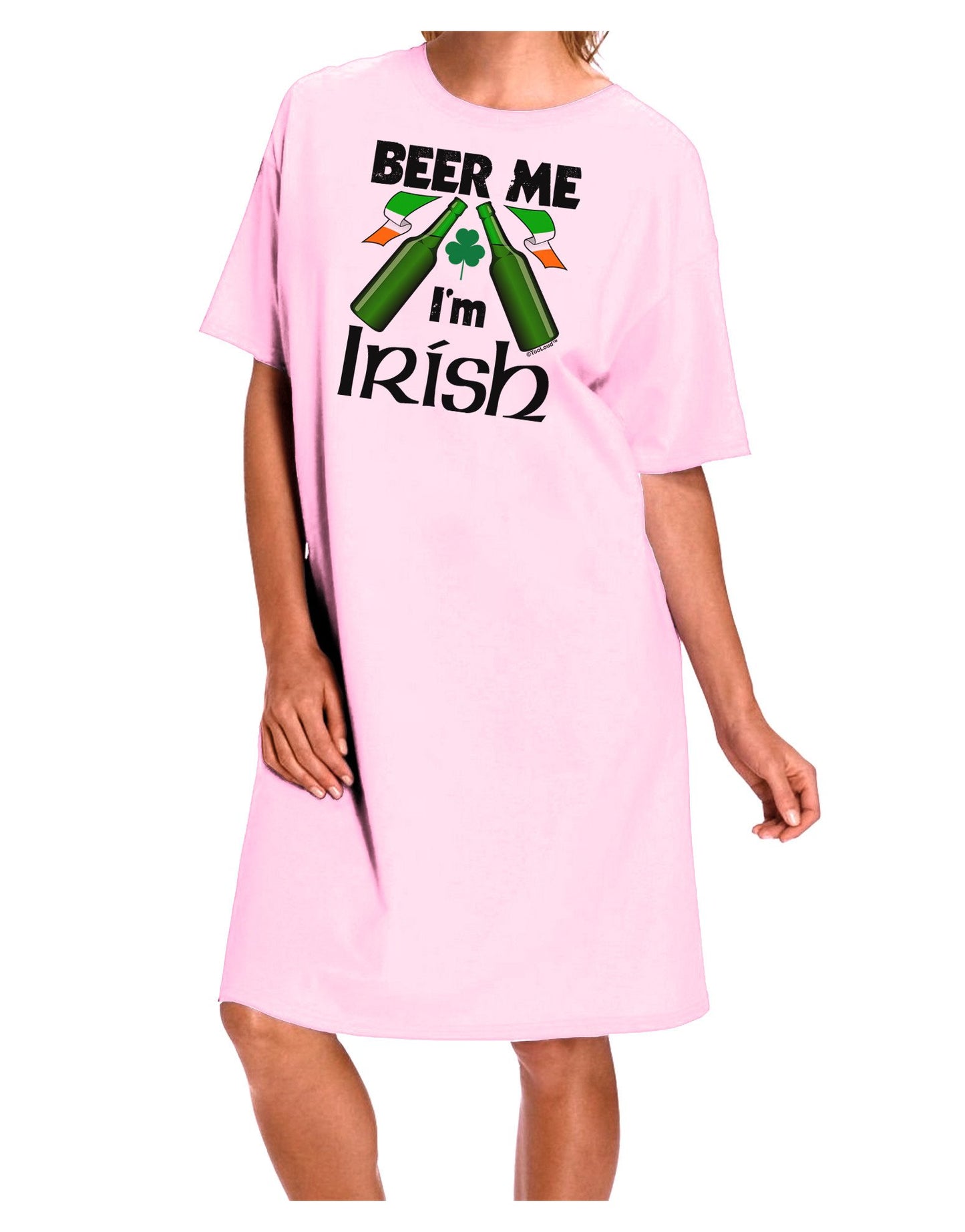 Beer Me I'm Irish Adult Wear Around Night Shirt and Dress-Night Shirt-TooLoud-Pink-One-Size-Fits-Most-Davson Sales