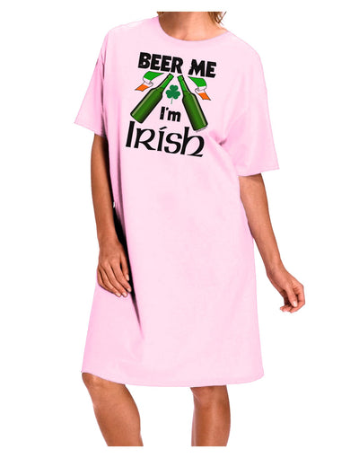 Beer Me I'm Irish Adult Wear Around Night Shirt and Dress-Night Shirt-TooLoud-Pink-One-Size-Fits-Most-Davson Sales