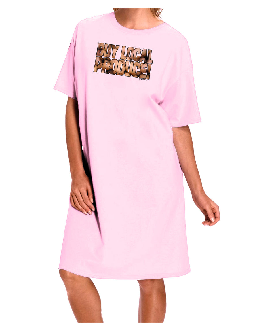 Buy Local Produce Potatoes Text Adult Wear Around Night Shirt and Dress-Night Shirt-TooLoud-Pink-One-Size-Fits-Most-Davson Sales