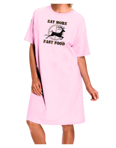 Eat More Fast Food - Deer Adult Wear Around Night Shirt and Dress-Night Shirt-TooLoud-Pink-One-Size-Fits-Most-Davson Sales