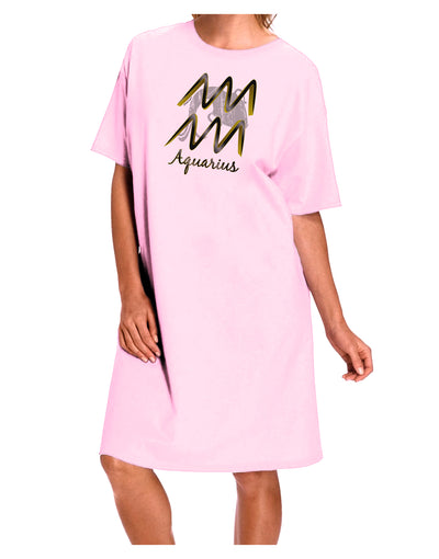 Aquarius Symbol Adult Wear Around Night Shirt and Dress-Night Shirt-TooLoud-Pink-One-Size-Fits-Most-Davson Sales
