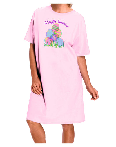 Happy Easter Gel Look Print Adult Wear Around Night Shirt and Dress-Night Shirt-TooLoud-Pink-One-Size-Fits-Most-Davson Sales