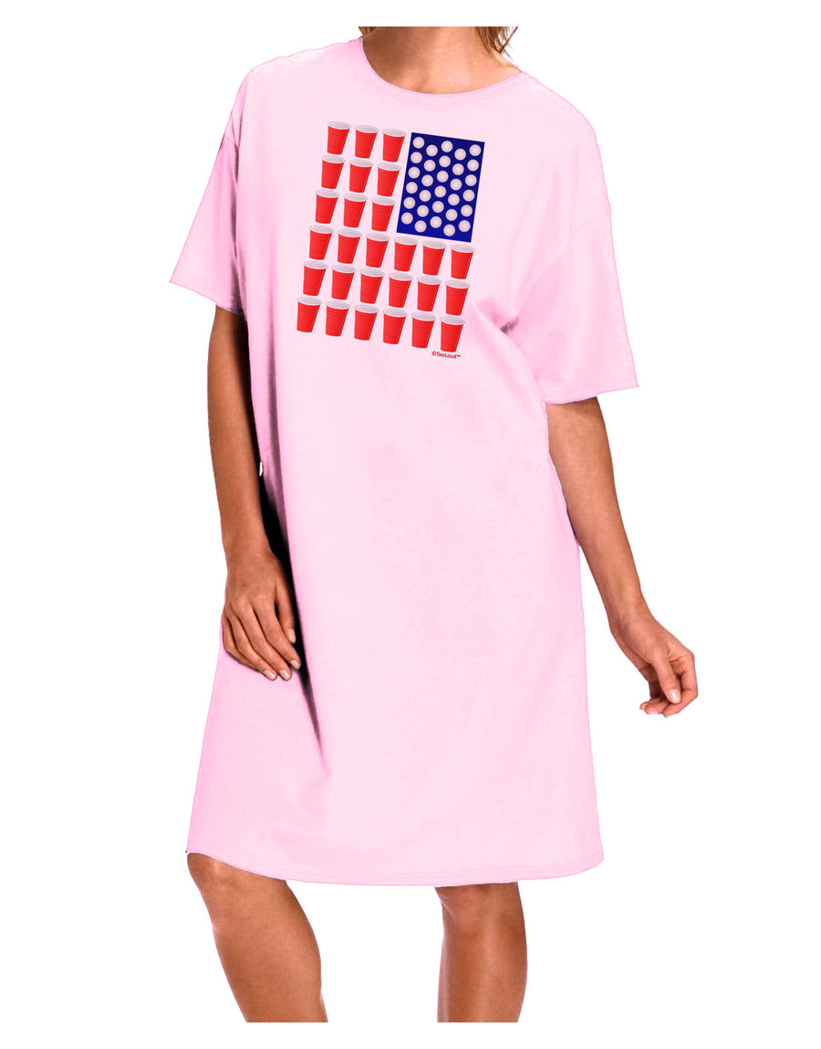 Beer Pong Flag Adult Wear Around Night Shirt and Dress-Night Shirt-TooLoud-Pink-One-Size-Fits-Most-Davson Sales