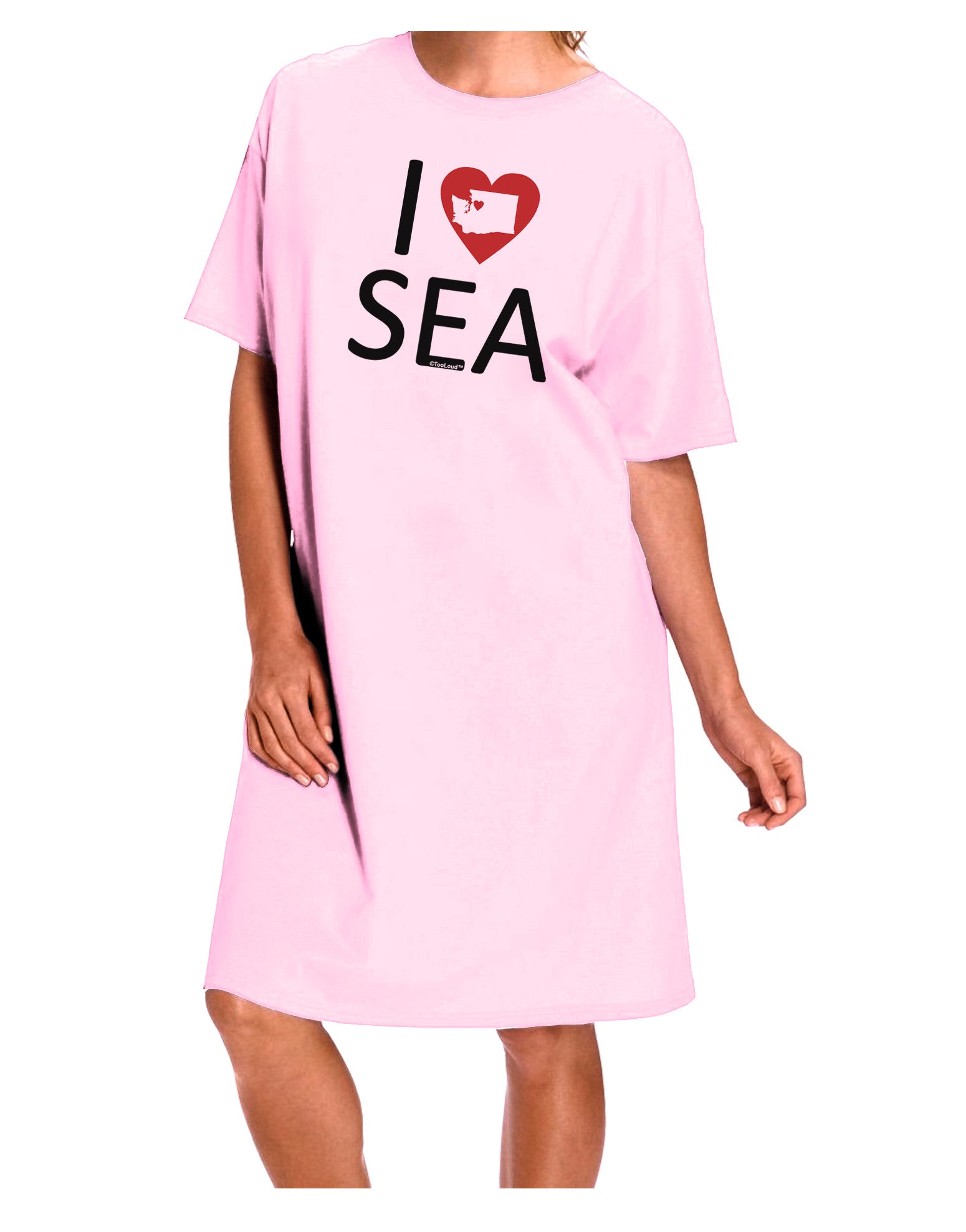 I Heart Seattle Adult Wear Around Night Shirt and Dress-Night Shirt-TooLoud-Pink-One-Size-Davson Sales