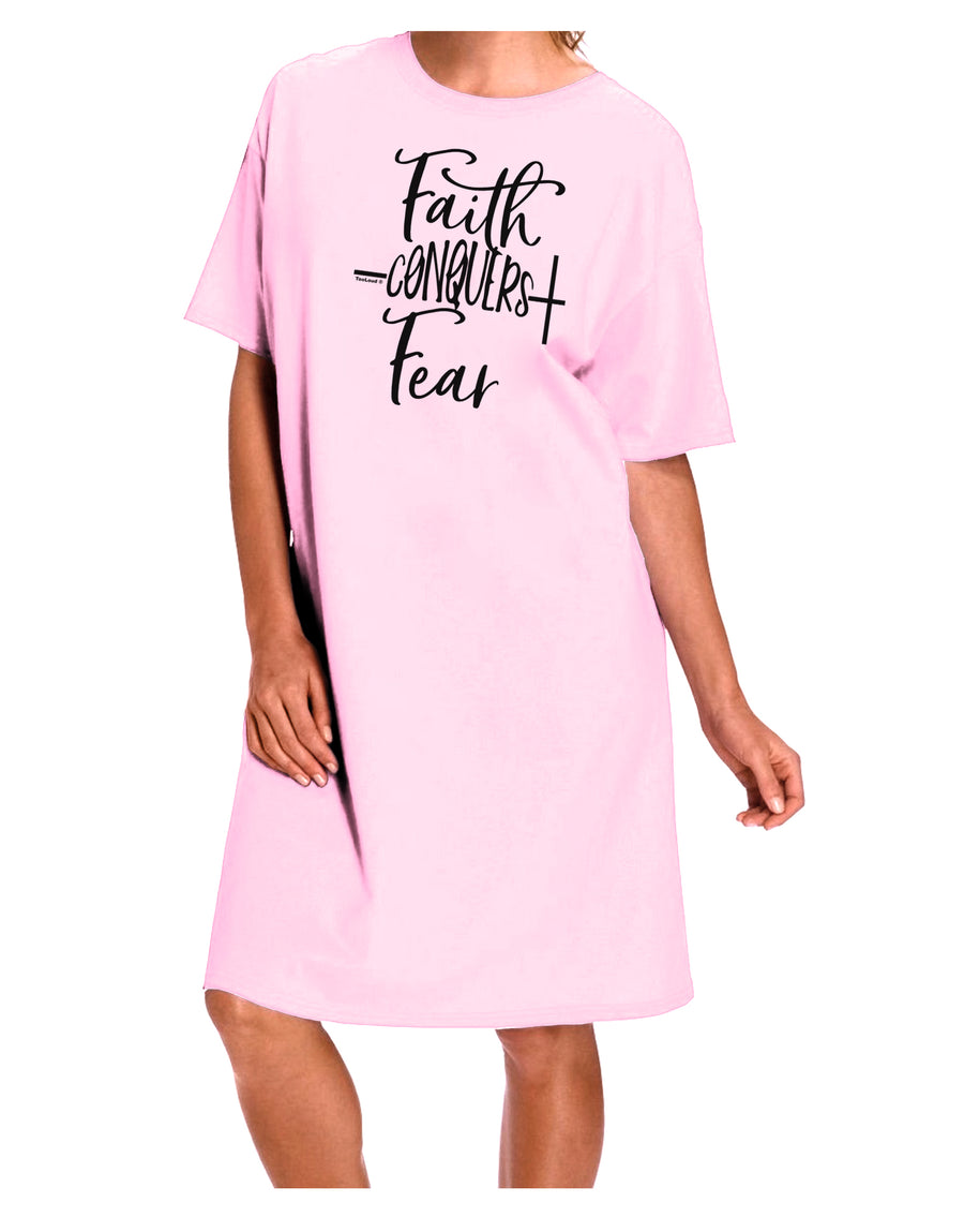 Faith Conquers Fear Adult Wear Around Night Shirt and Dress-Night Shirt-TooLoud-Red-One-Size-Fits-Most-Davson Sales