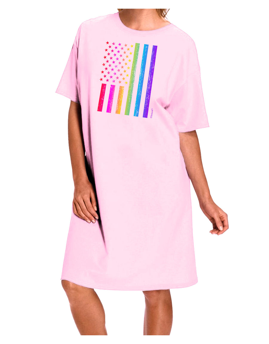 American Pride - Rainbow Flag Adult Wear Around Night Shirt and Dress-Night Shirt-TooLoud-Pink-One-Size-Fits-Most-Davson Sales