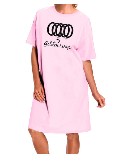 Five Golden Rings Text Adult Wear Around Night Shirt and Dress-Night Shirt-TooLoud-Pink-One-Size-Fits-Most-Davson Sales