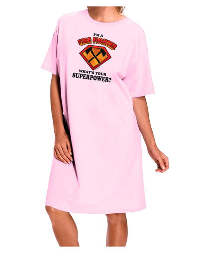 Fire Fighter - Superpower Adult Wear Around Night Shirt and Dress-Night Shirt-TooLoud-Pink-One-Size-Fits-Most-Davson Sales