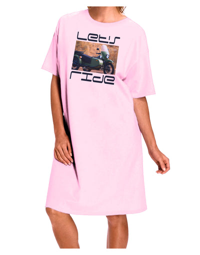 Lets Ride Sidecar Motorcycle Adult Wear Around Night Shirt and Dress-Night Shirt-TooLoud-Pink-One-Size-Fits-Most-Davson Sales