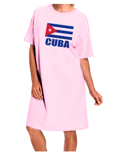 Cuba Flag Cuban Pride Adult Wear Around Night Shirt and Dress by TooLoud-Night Shirt-TooLoud-Pink-One-Size-Fits-Most-Davson Sales