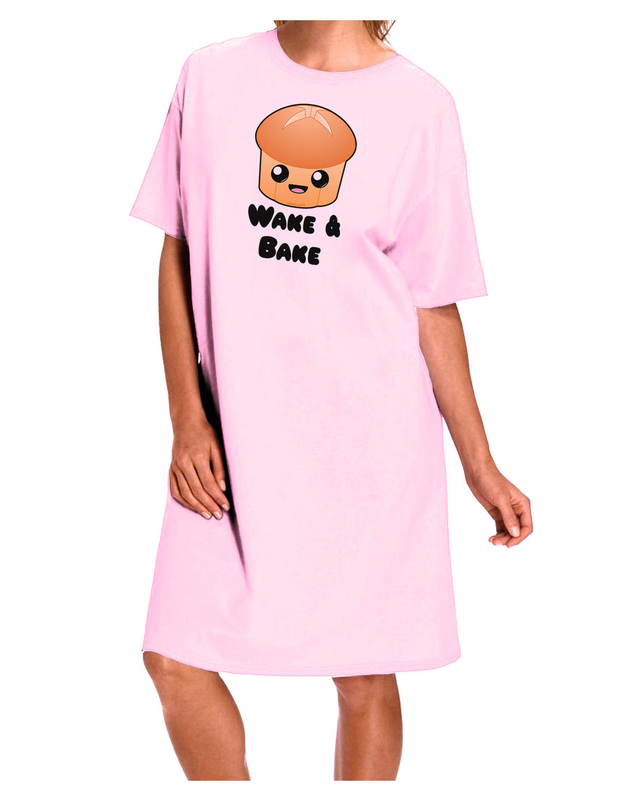 Wake and Bake Cute Roll Adult Wear Around Night Shirt and Dress-Night Shirt-TooLoud-Pink-One-Size-Fits-Most-Davson Sales