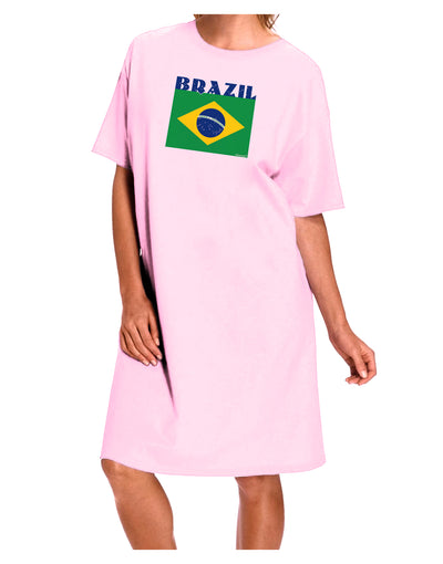 Brazil Flag Adult Wear Around Night Shirt and Dress-Night Shirt-TooLoud-Pink-One-Size-Fits-Most-Davson Sales