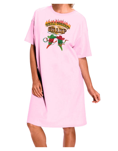 Cowboy Chili Cookoff Champ Adult Wear Around Night Shirt and Dress-Night Shirt-TooLoud-Pink-One-Size-Fits-Most-Davson Sales