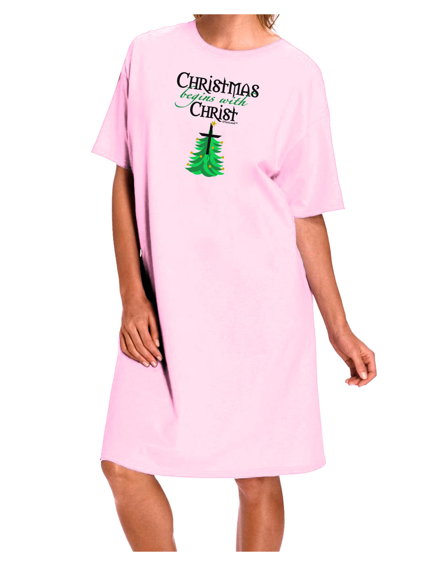 Begins With Christ Adult Wear Around Night Shirt and Dress-Night Shirt-TooLoud-Pink-One-Size-Fits-Most-Davson Sales