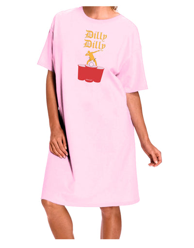 Dilly Dilly Funny Beer Adult Wear Around Night Shirt and Dress by TooLoud-Night Shirt-TooLoud-Pink-One-Size-Fits-Most-Davson Sales