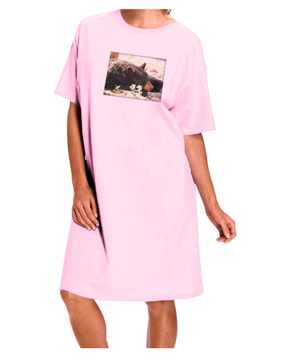 Laying Black Bear Adult Wear Around Night Shirt and Dress-Night Shirt-TooLoud-Pink-One-Size-Davson Sales