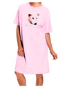 White Wolf Head Cutout Adult Wear Around Night Shirt and Dress-Night Shirt-TooLoud-Pink-One-Size-Fits-Most-Davson Sales