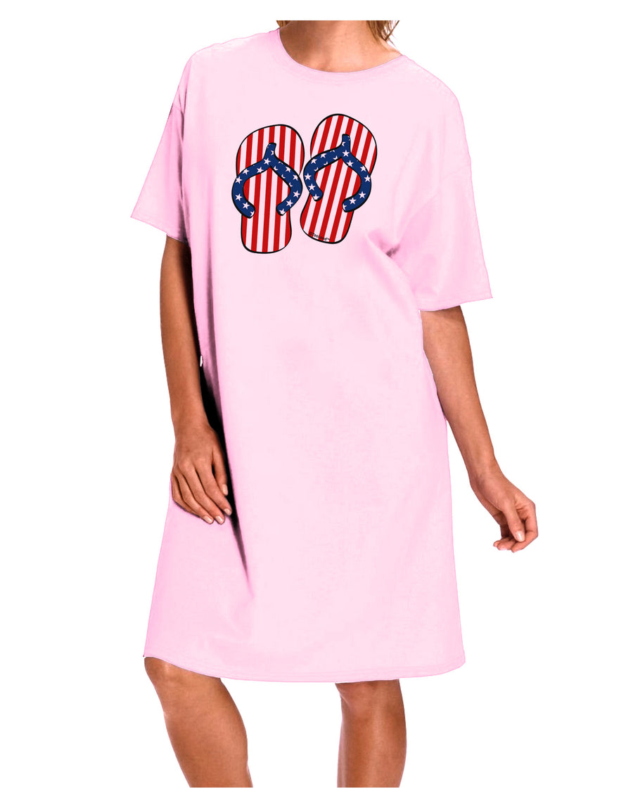 Stars and Stripes Flip Flops Adult Wear Around Night Shirt and Dress-Night Shirt-TooLoud-Red-One-Size-Fits-Most-Davson Sales