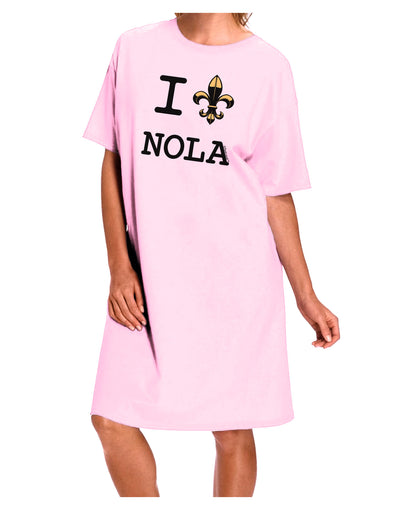 I Love NOLA Fleur de Lis Adult Wear Around Night Shirt and Dress-Night Shirt-TooLoud-Pink-One-Size-Fits-Most-Davson Sales