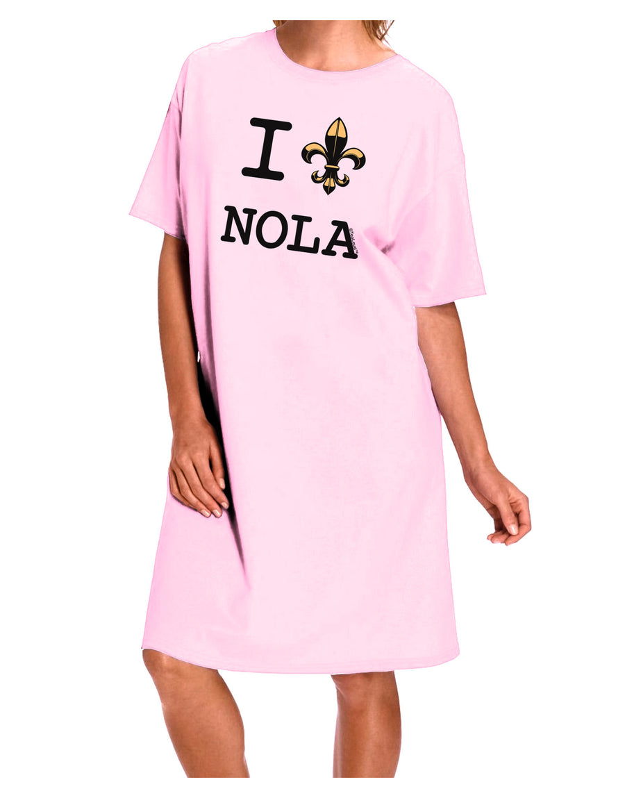 I Love NOLA Fleur de Lis Adult Wear Around Night Shirt and Dress-Night Shirt-TooLoud-Red-One-Size-Fits-Most-Davson Sales