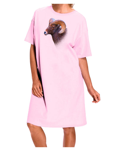 Majestic Bighorn Ram Adult Wear Around Night Shirt and Dress-Night Shirt-TooLoud-Pink-One-Size-Fits-Most-Davson Sales