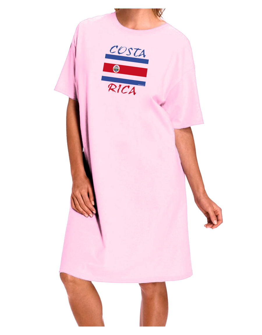 Costa Rica Flag Adult Wear Around Night Shirt and Dress-Night Shirt-TooLoud-Pink-One-Size-Fits-Most-Davson Sales