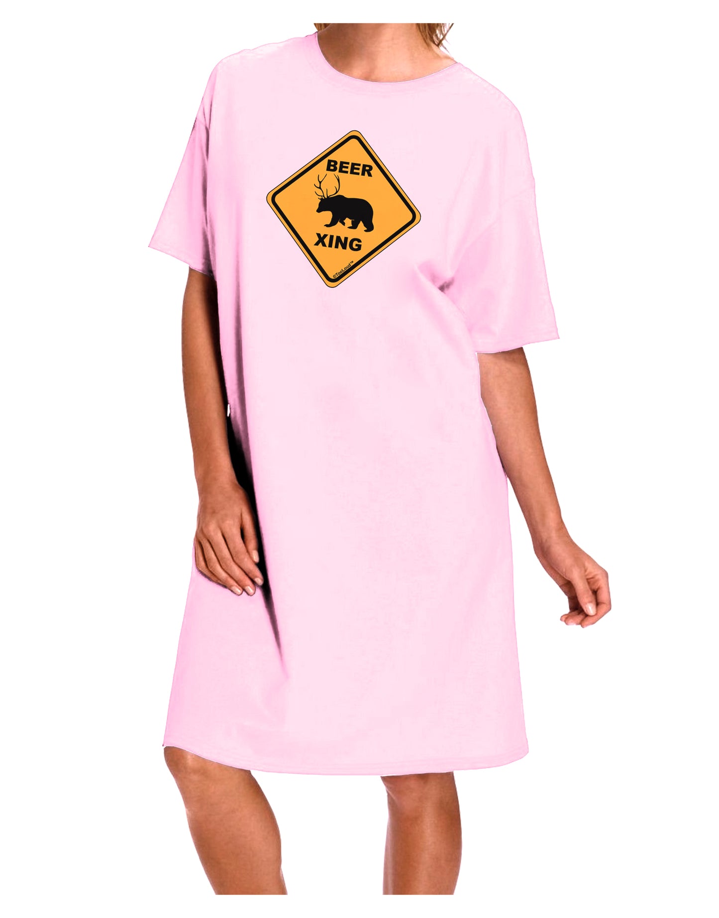 Beer Xing Adult Wear Around Night Shirt and Dress-Night Shirt-TooLoud-Pink-One-Size-Fits-Most-Davson Sales