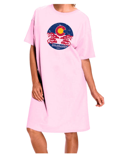 Grunge Colorado Rocky Mountain Bighorn Sheep Flag Adult Wear Around Night Shirt and Dress-Night Shirt-TooLoud-Pink-One-Size-Fits-Most-Davson Sales