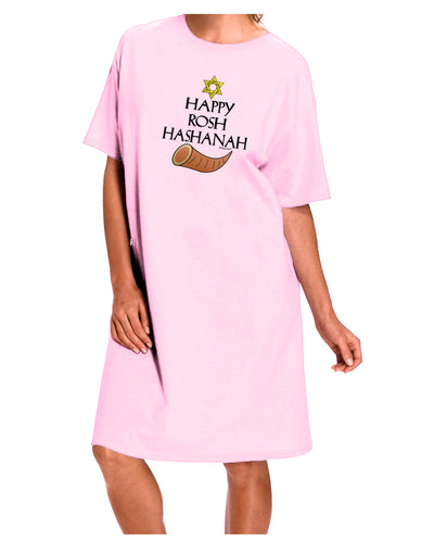 Happy Rosh Hashanah Adult Wear Around Night Shirt and Dress-Night Shirt-TooLoud-Pink-One-Size-Fits-Most-Davson Sales