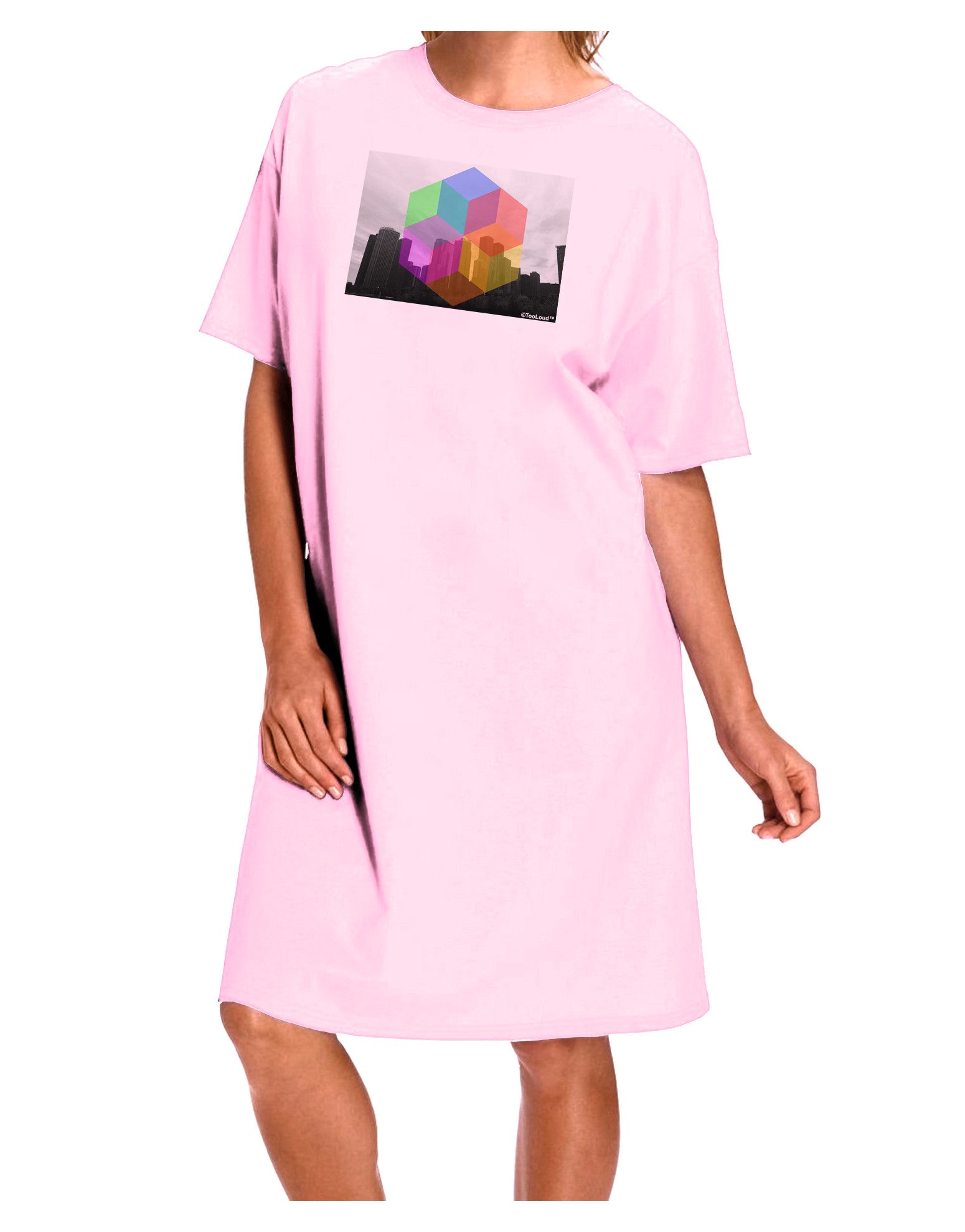 Chicago Abstract Adult Wear Around Night Shirt and Dress-Night Shirt-TooLoud-Pink-One-Size-Fits-Most-Davson Sales
