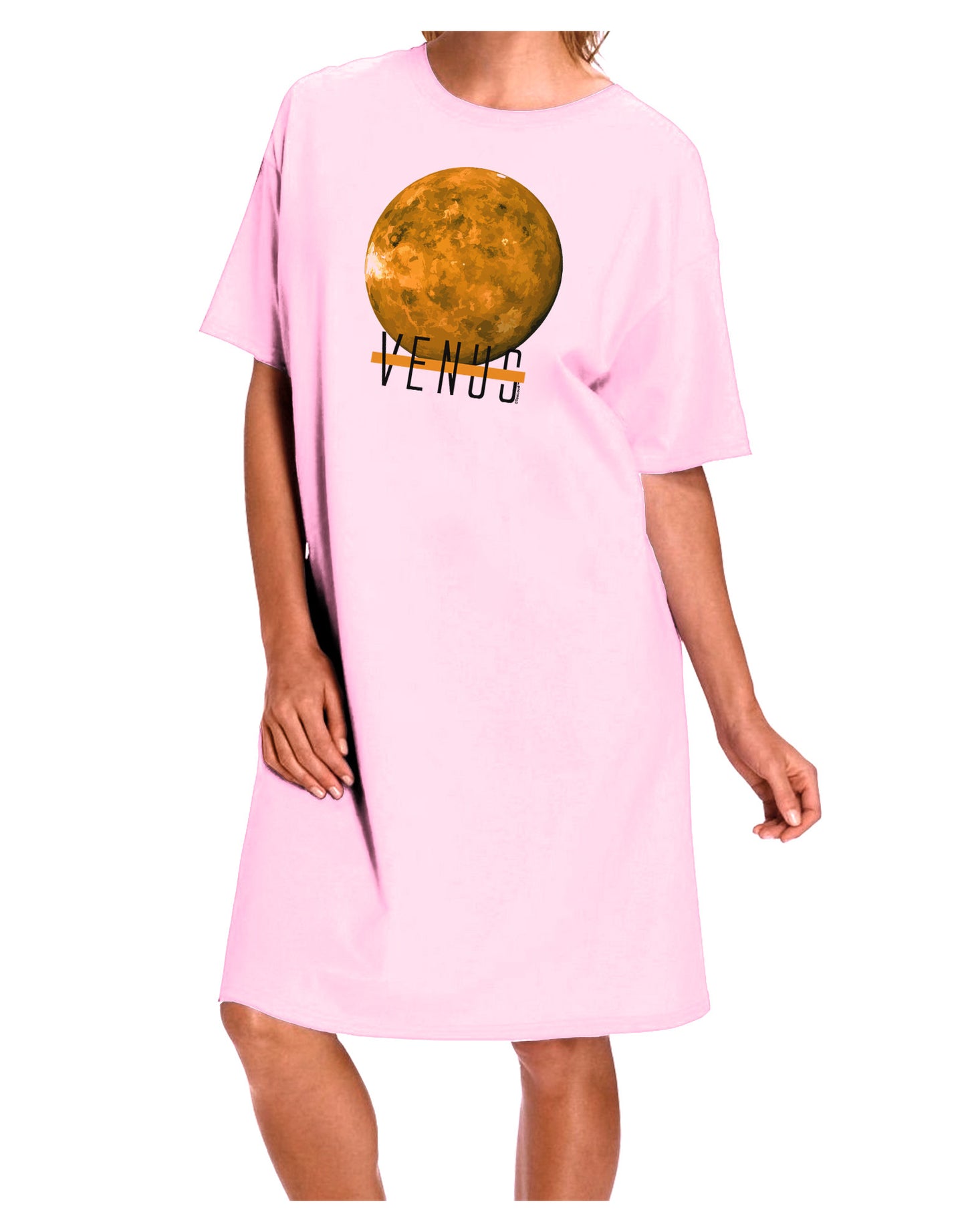 Planet Venus Text Adult Wear Around Night Shirt and Dress-Night Shirt-TooLoud-Pink-One-Size-Fits-Most-Davson Sales