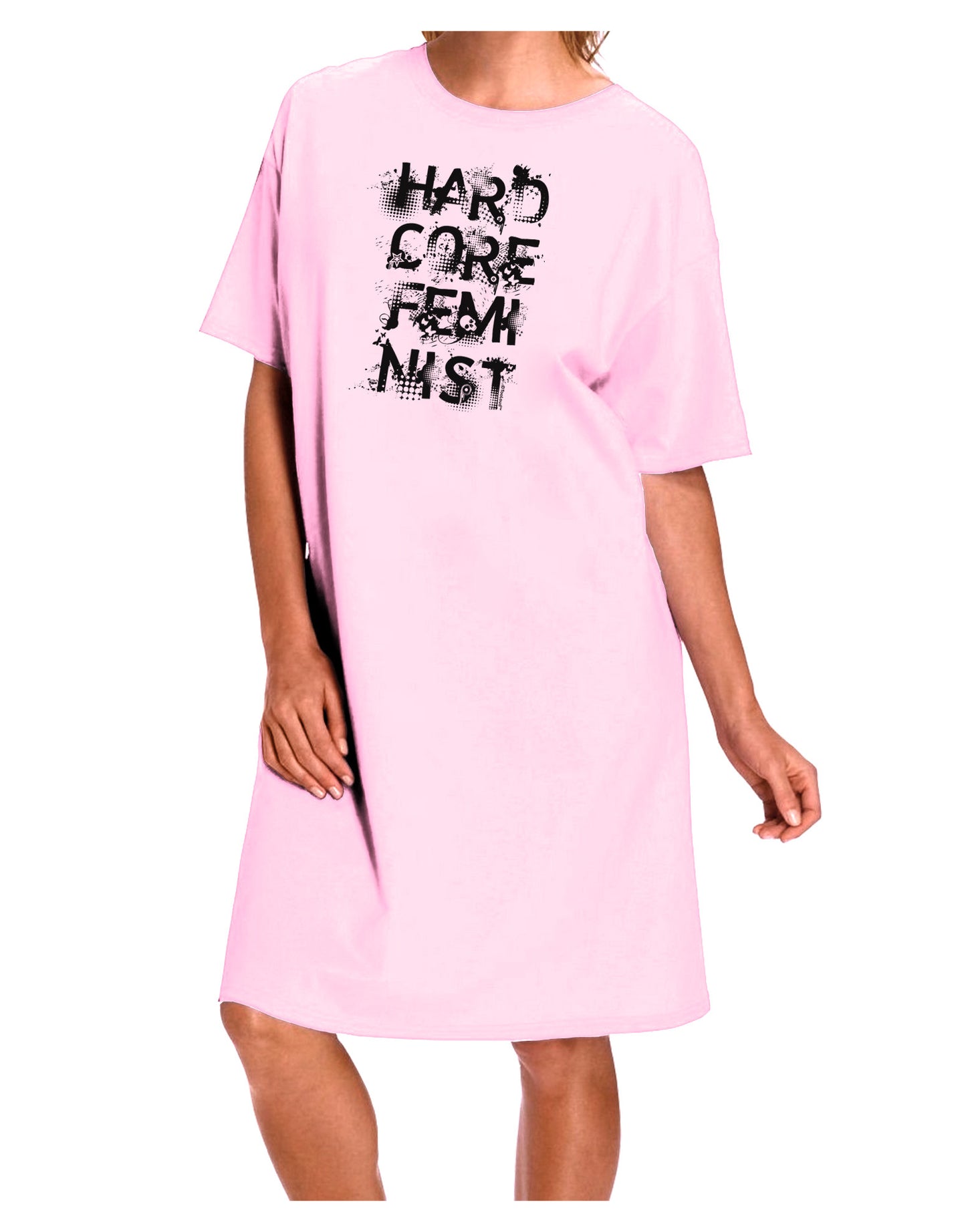 Hardcore Feminist Adult Wear Around Night Shirt and Dress-Night Shirt-TooLoud-Pink-One-Size-Fits-Most-Davson Sales