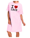 I Love Heart Lace Adult Wear Around Night Shirt and Dress-Night Shirt-TooLoud-Pink-One-Size-Fits-Most-Davson Sales