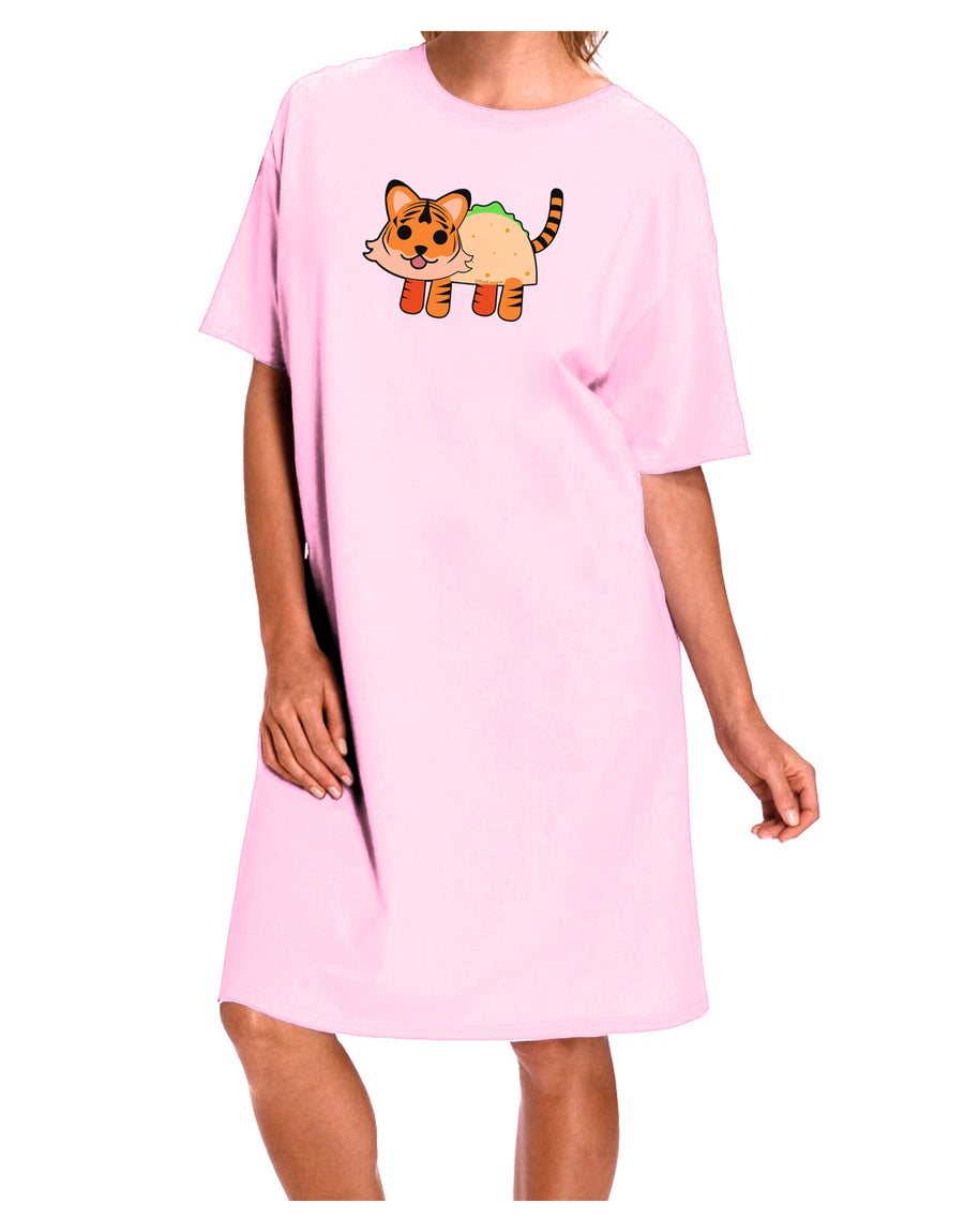 Cute Taco Tiger Adult Wear Around Night Shirt and Dress-Night Shirt-TooLoud-Pink-One-Size-Fits-Most-Davson Sales